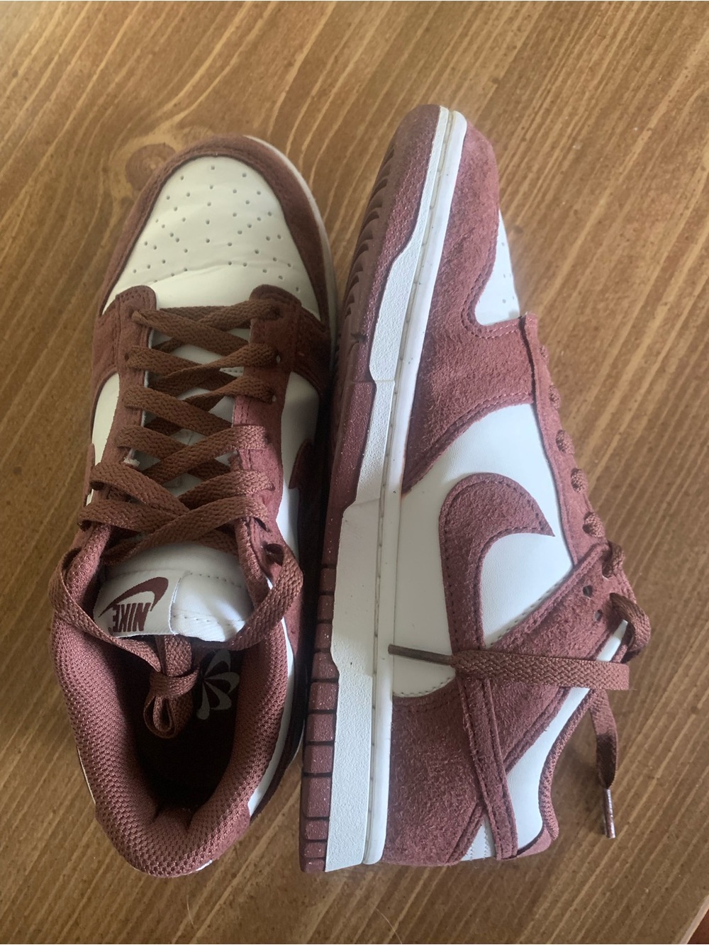 Nike Low Dunks - Burgundy Suede and Cream